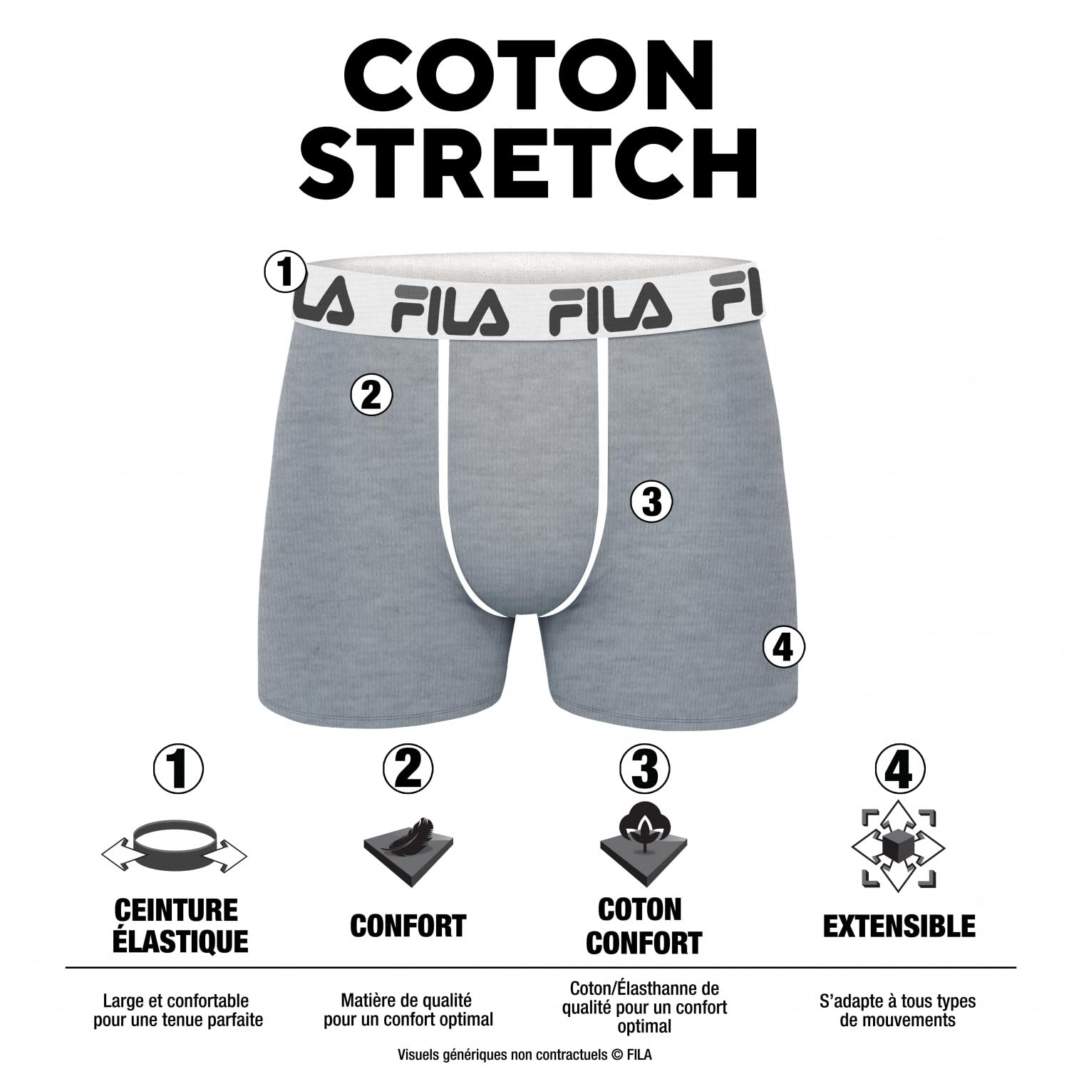 Fila Fila Boxer Fi/1bcx4/Fu5040, Boxer a Pantaloncino Uomo