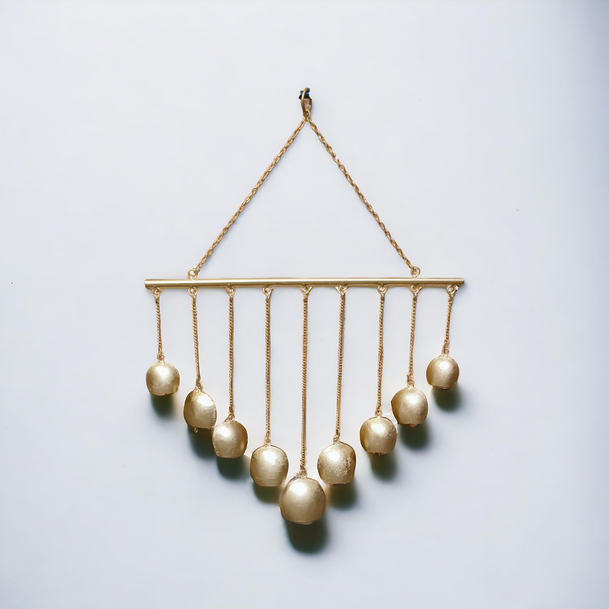 CANOGLOO Rustic Metal Cowbell Windchime Wall Hanging – Feng Shui Wall Art for Positive Vibes, Diwali Decor & Gifts-image-43