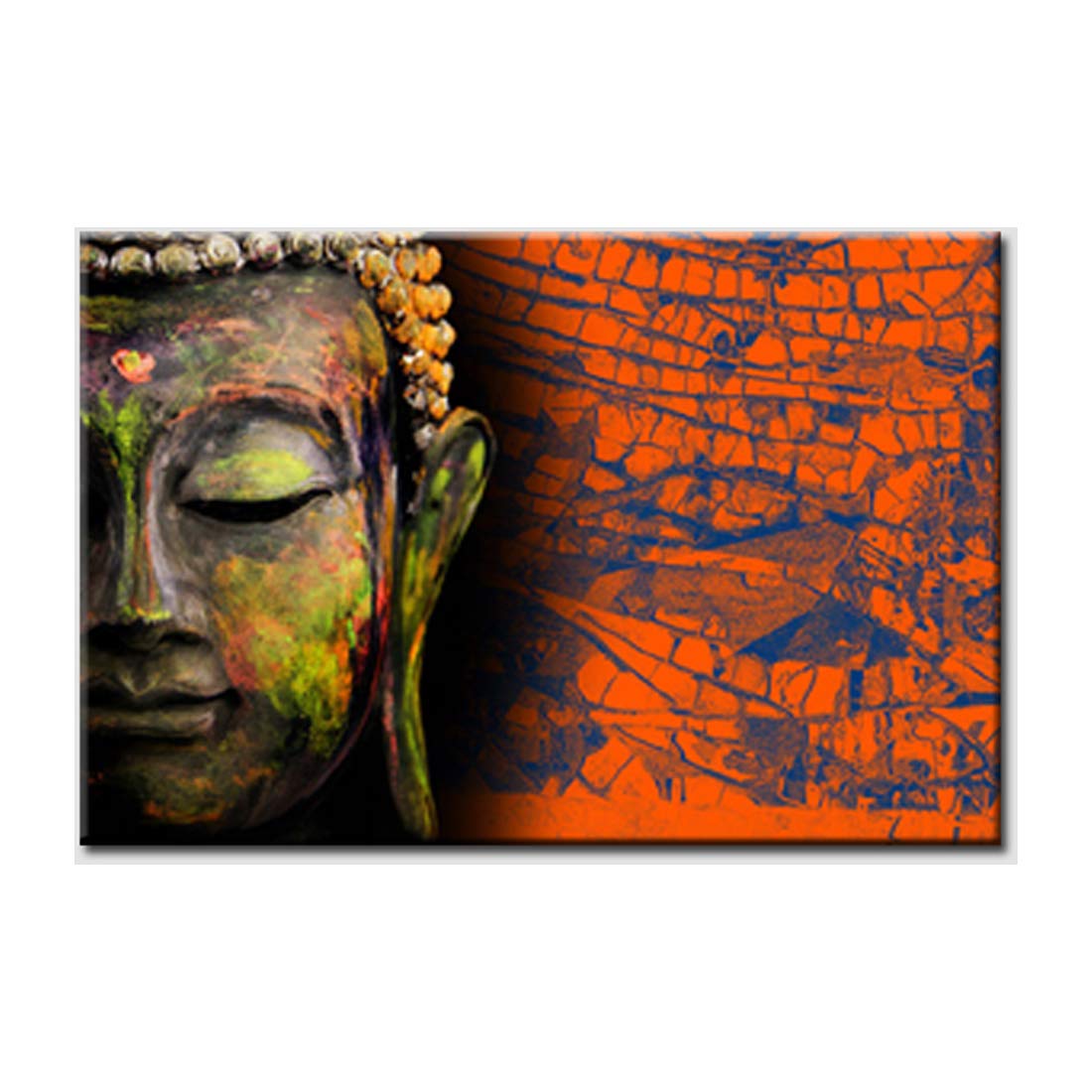 Think Grey Ads Lord Buddha Canvas Painting Art (UNFRAMED, 36 INCH X 24 INCH)