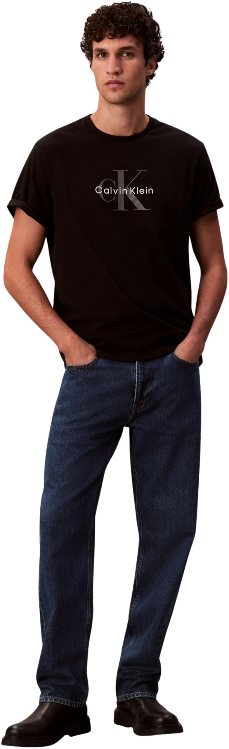 Calvin Klein Camiseta de Manga Corta Hombre Monologo tee de algodón
