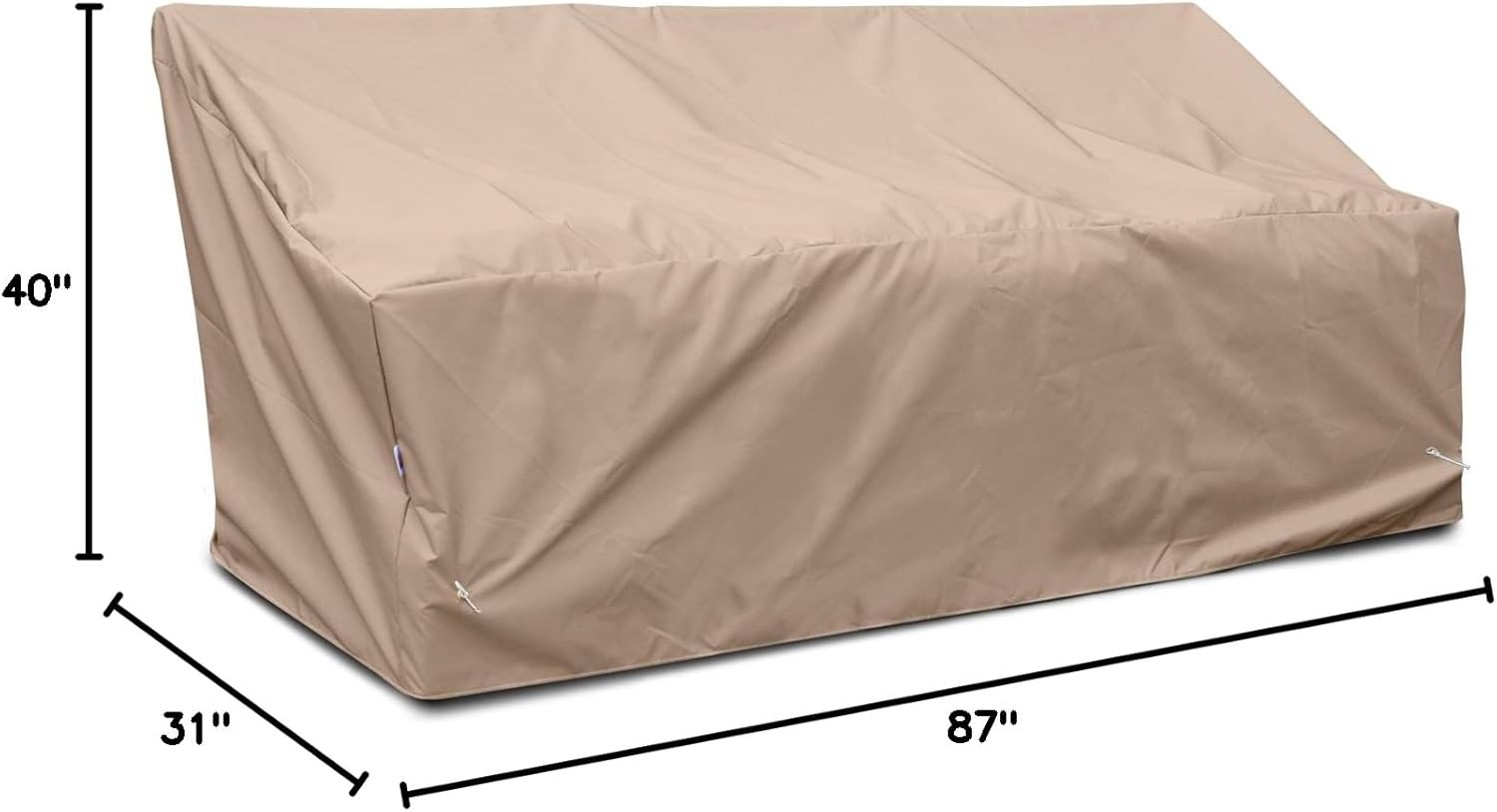 KoverRoos Weathermax 49355 Deep Large Sofa Cover, 87-Inch Width by 40-Inch Diameter by 31-Inch Height, Toast