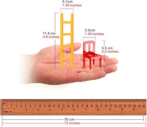 Miniatura 5 de WEofferwhatYOUwant Juego familiar de sillas y escaleras juego de equilibrio apilable 44 piezas individuales