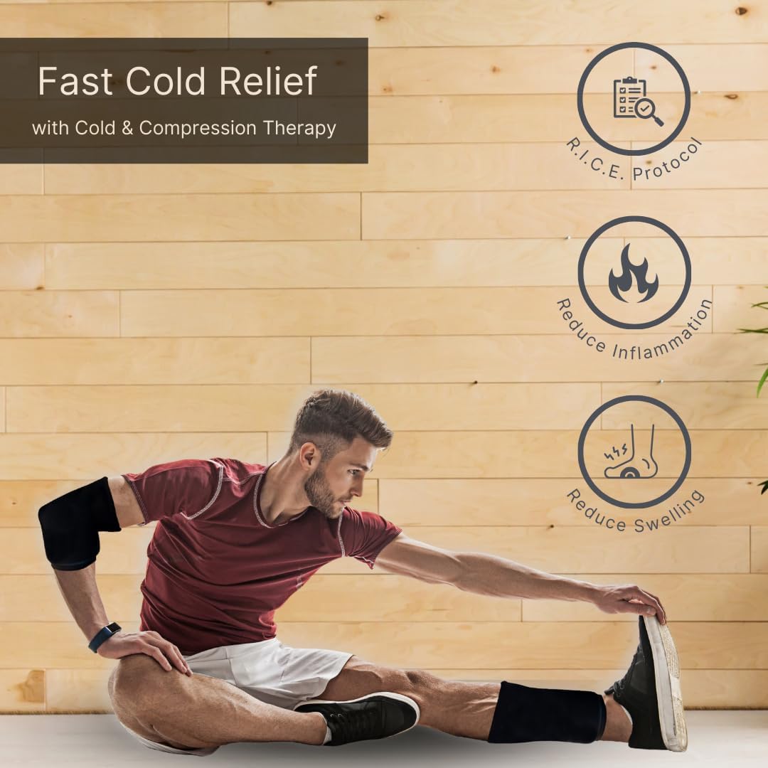 NatraCure Cold Therapy Compression Sleeve for Injuries & Pain Relief - Reusable Ice Sleeve for Arm, Forearm, Elbow, Knees - Ice Sleeve Pack Wrap for Leg, Shin, Calf, Ankle, Foot - L - Image 5