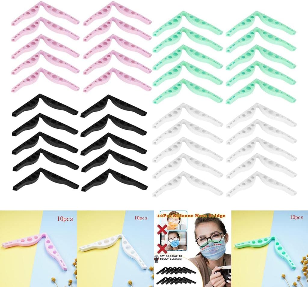 40Pcs DIY Silicone Nose Bridge Pads Fogging Clips | Self Adhesive Sponge Strip for Glasses -fogging | Ultimate DIY Face Mouth Cover Nose Bridge Accessories | Handmade Crafting