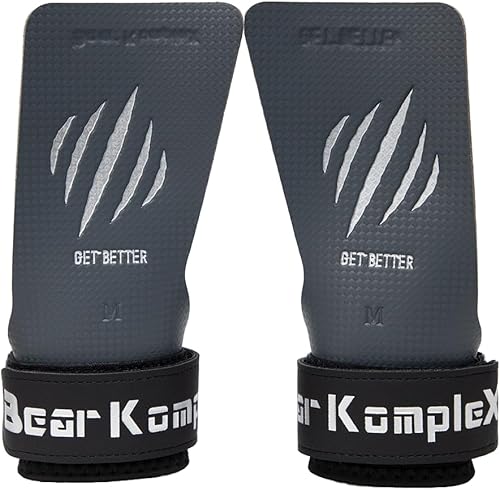 Bear KompleX Empuñaduras de carbono sin agujeros, agarre de gimnasia antideslizante sin dedos para levantamiento de pesas, dominadas y entrenamiento