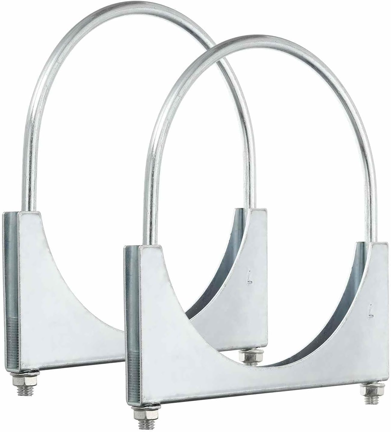 HARFINGTON 2pcs U Bolt Muffler Exhaust Clamp 178mm(7") Galvanized Iron U-Bolt Clamps Muffler Tip Hook Saddle Exhaust Clip for Tip Pipes Connection