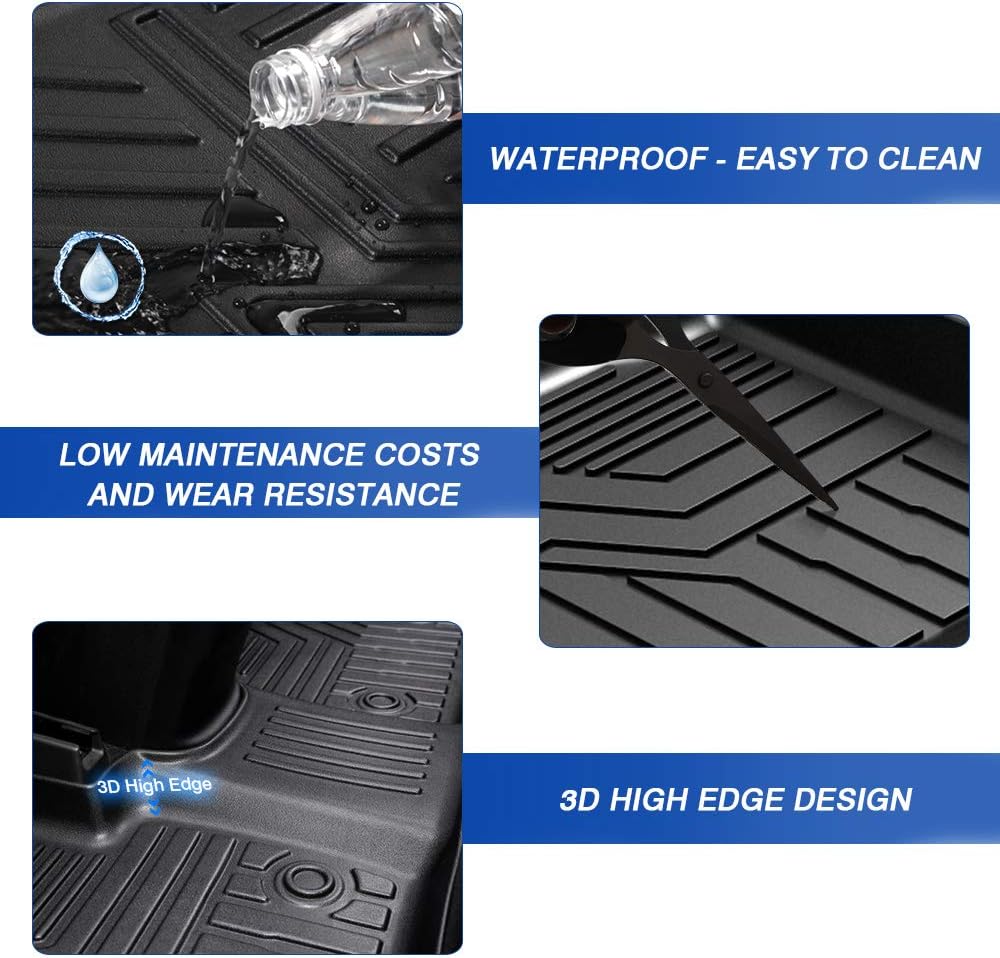 KUST 3D Floor Mats for Honda CR-V 2017 2018 2019 2020 2021 2022 CRV All Weather Floor Carpet Liner 2 Row Liner Set Black