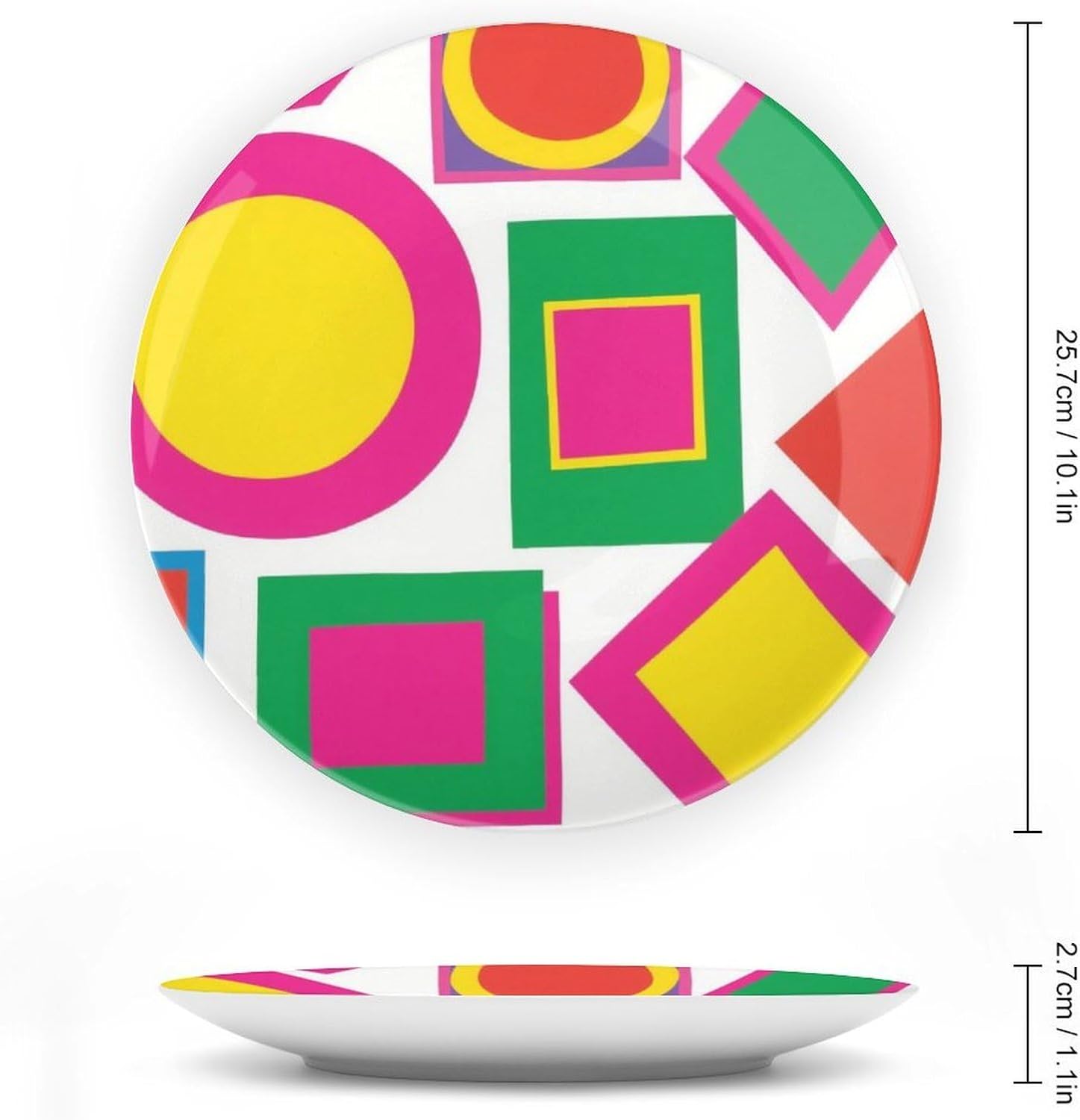 Bone China Decorative Plates Geometry Ceramic Decorative Plate Wall Decor with Display Stand Ceramic Ornaments for Wall Hanging Decoration