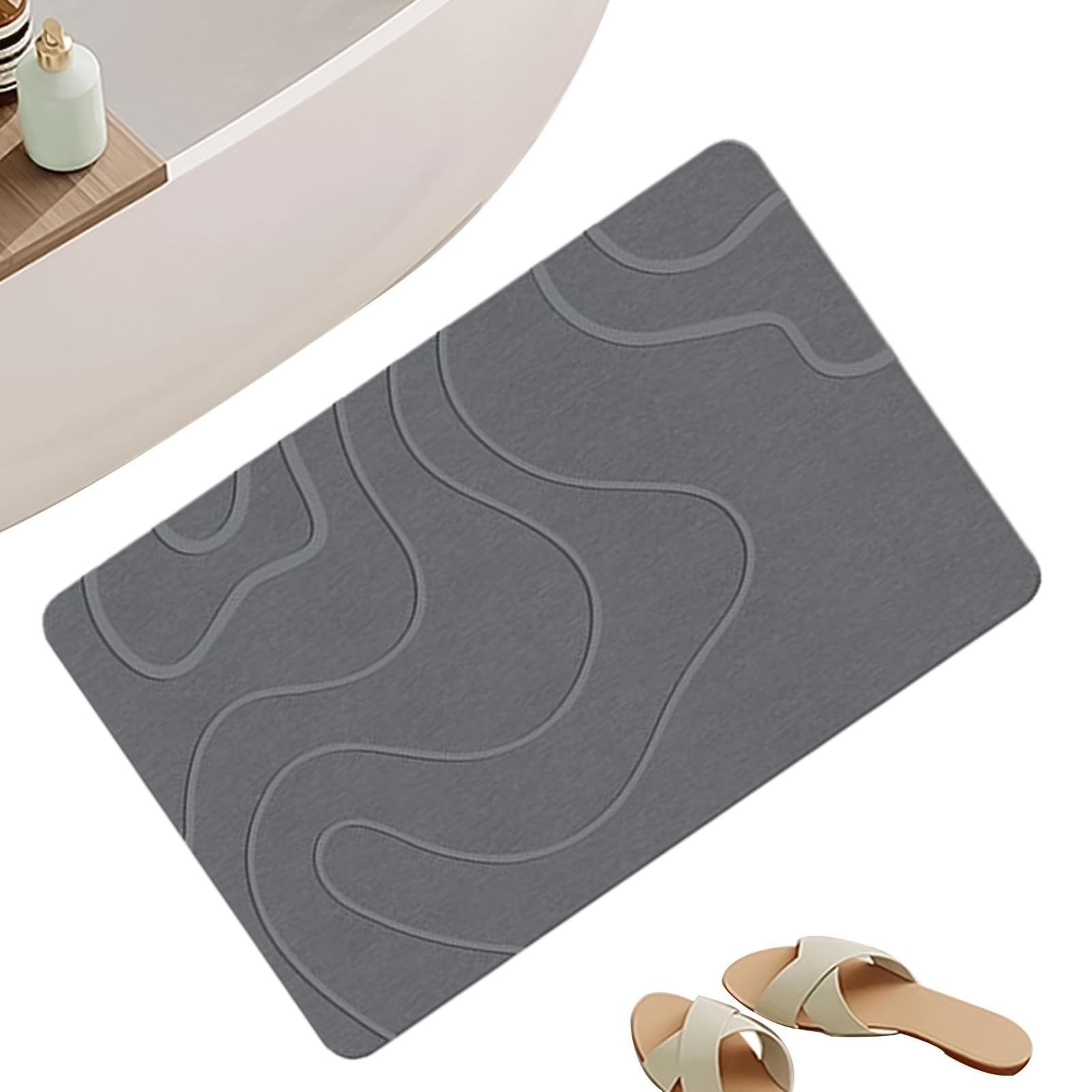 Felpudo para Baño Alfombra de Ducha Antideslizante con Tierra de Diatomeas | Alfombra Lavable para Salón, Comedor, Cocina, Hoteles y Baño Antideslizante