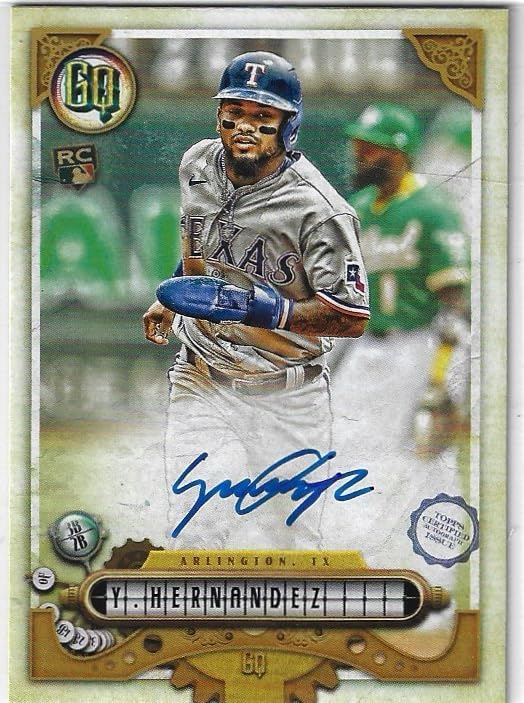 Yonny Hernandez Hand Signed Autographed Rookie Card Collectible Baseball Card - 2022 Topps Gypsy Queen Baseball Card #GQA-TH (Rangers)