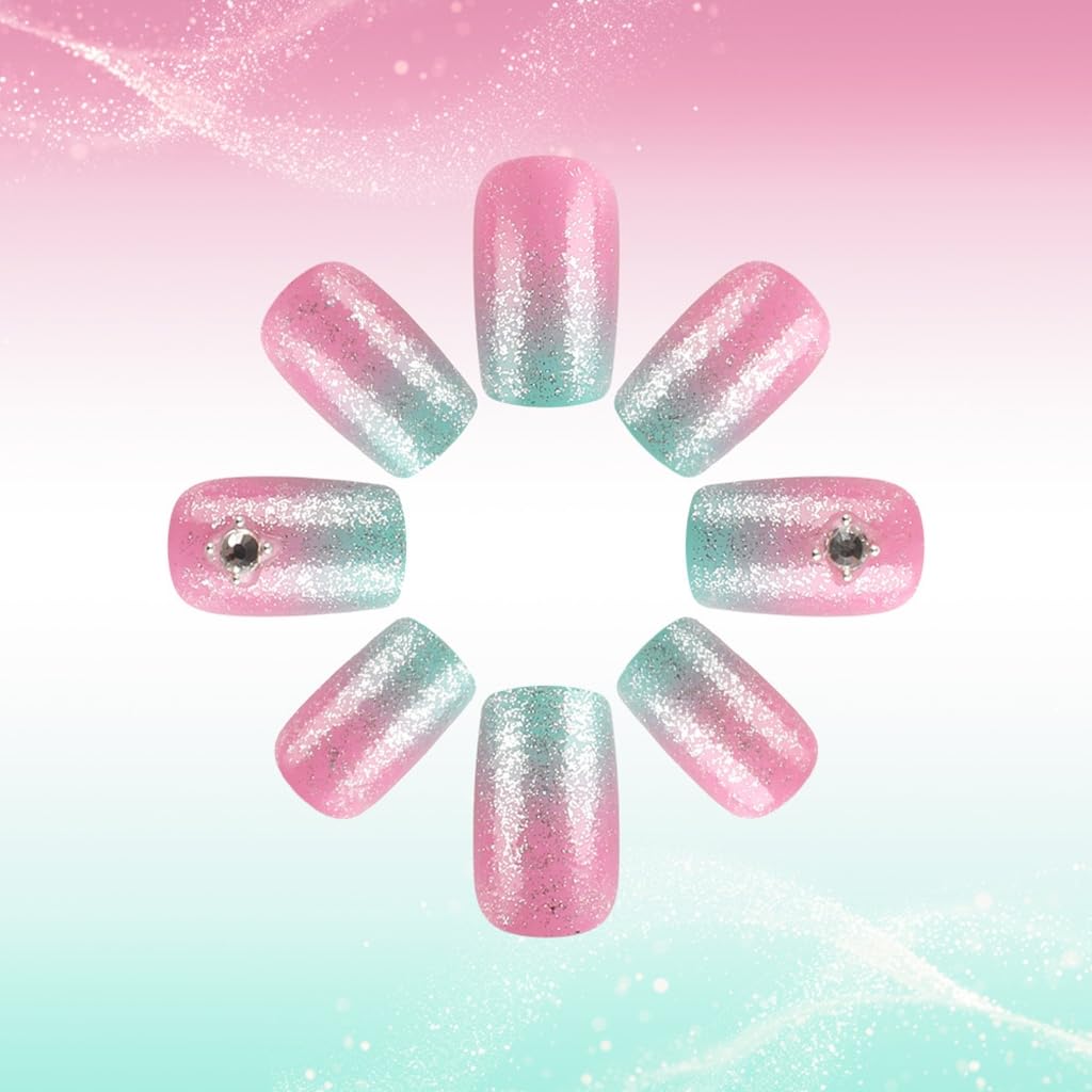 French Tip Nails Square Nails Tips Fake Nails Full Covers False Nails Designs Artificial Acrylic Nails