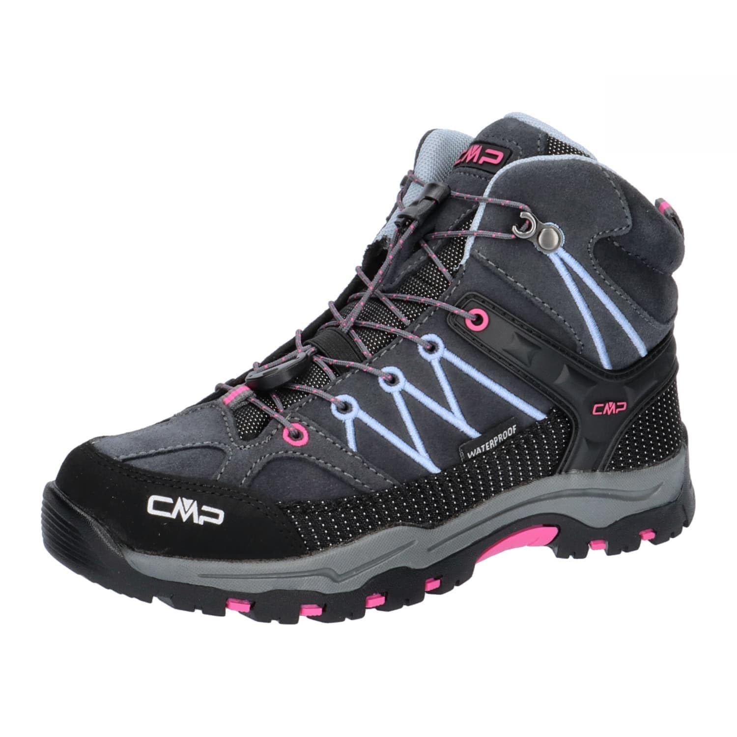 CMP Kids Rigel Mid Trekking Shoes Wp, Kids Rigel Mid Trekking Shoes Wp, Titanio-Skyway, 35, Titanio-Skyway,