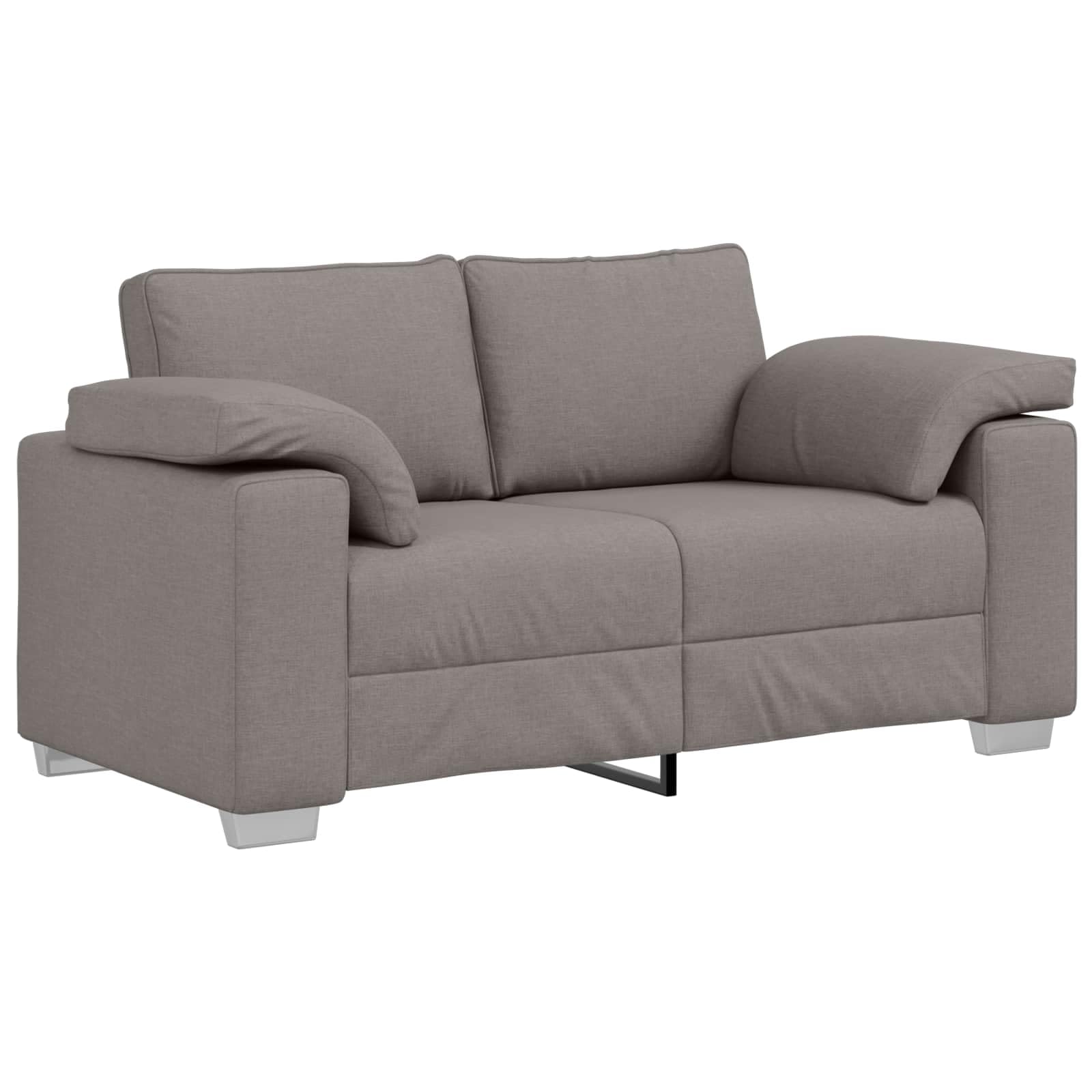 3-częściowy zestaw sof, taupe, 219 x 80 x 82 cm, z mieszanki lnu, fotel relaksacyjny, stolik kawowy, nowoczesny salon, sofa