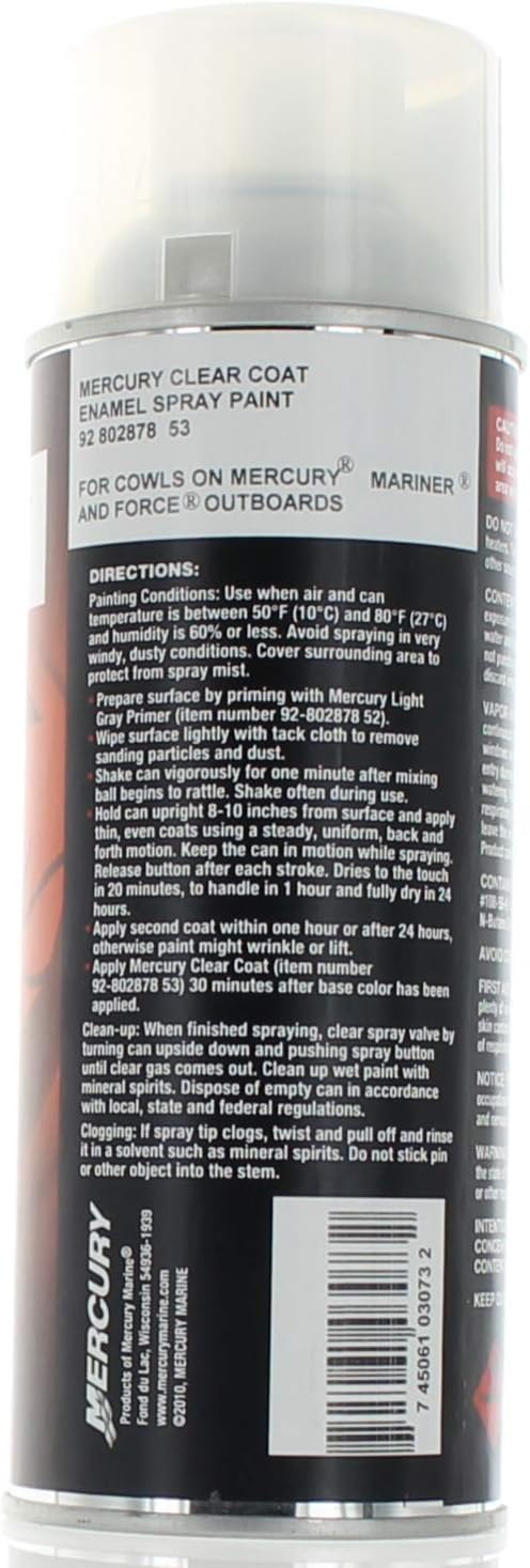 OEM Mercury Precision Clear Coat Spray Paint 92-802878 53