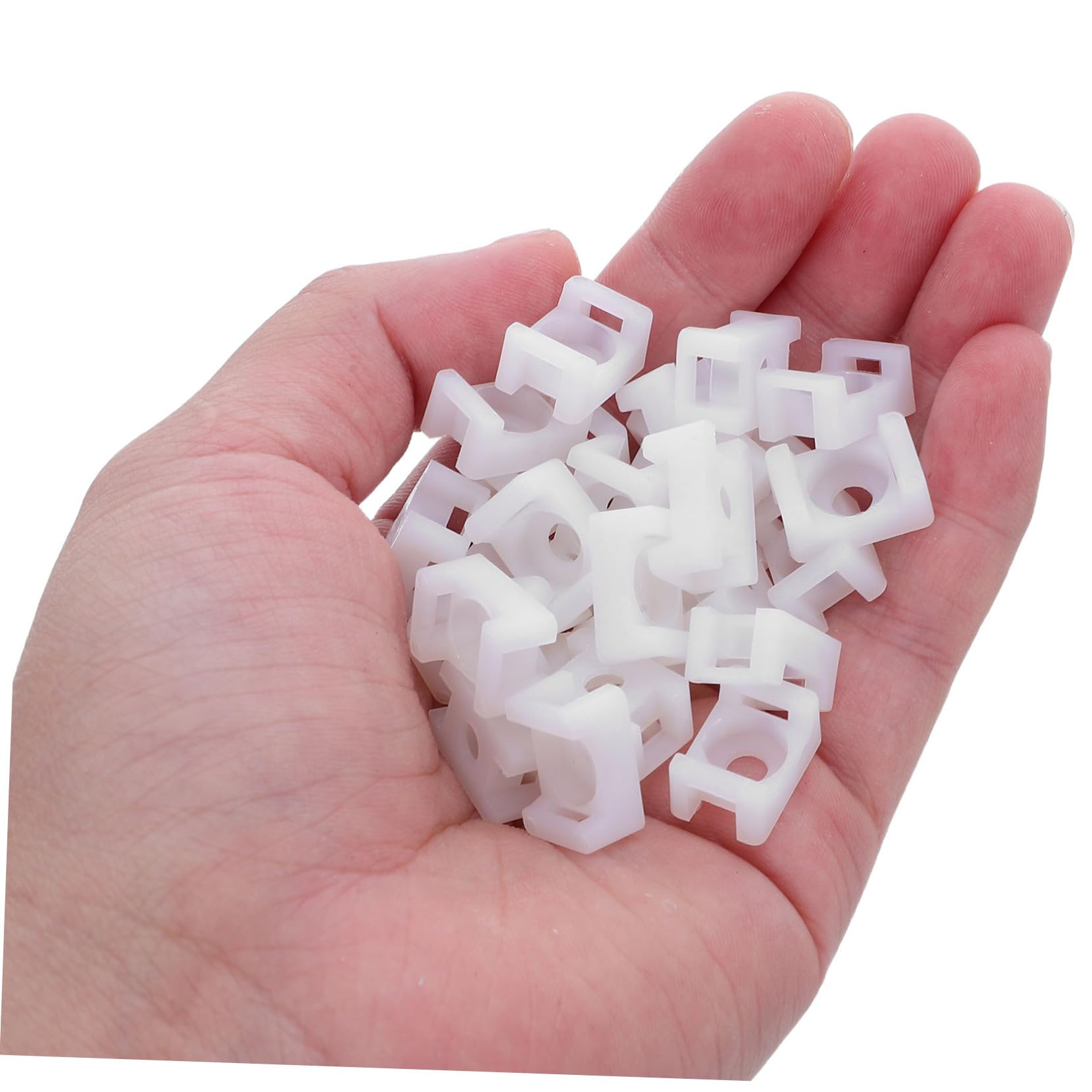 Base Portafascette per Cavi a Forma di Sella in Plastica Bianca, 1000 Pezzi, Supporto con Foro per Vite per Organizzare Cavi su Pareti e Progetti di Cablaggio