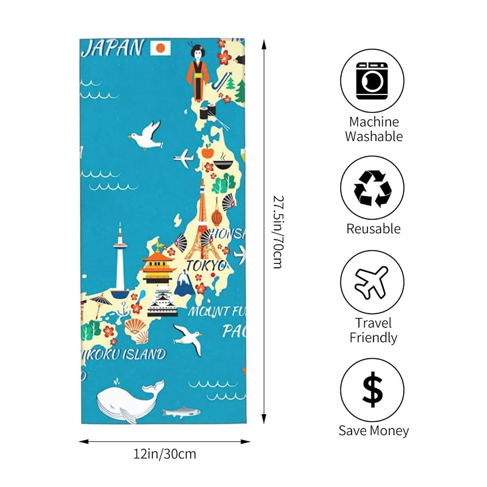 Amazon｜地図柄 日本地図柄 マップ柄 ネイビー タオル バス