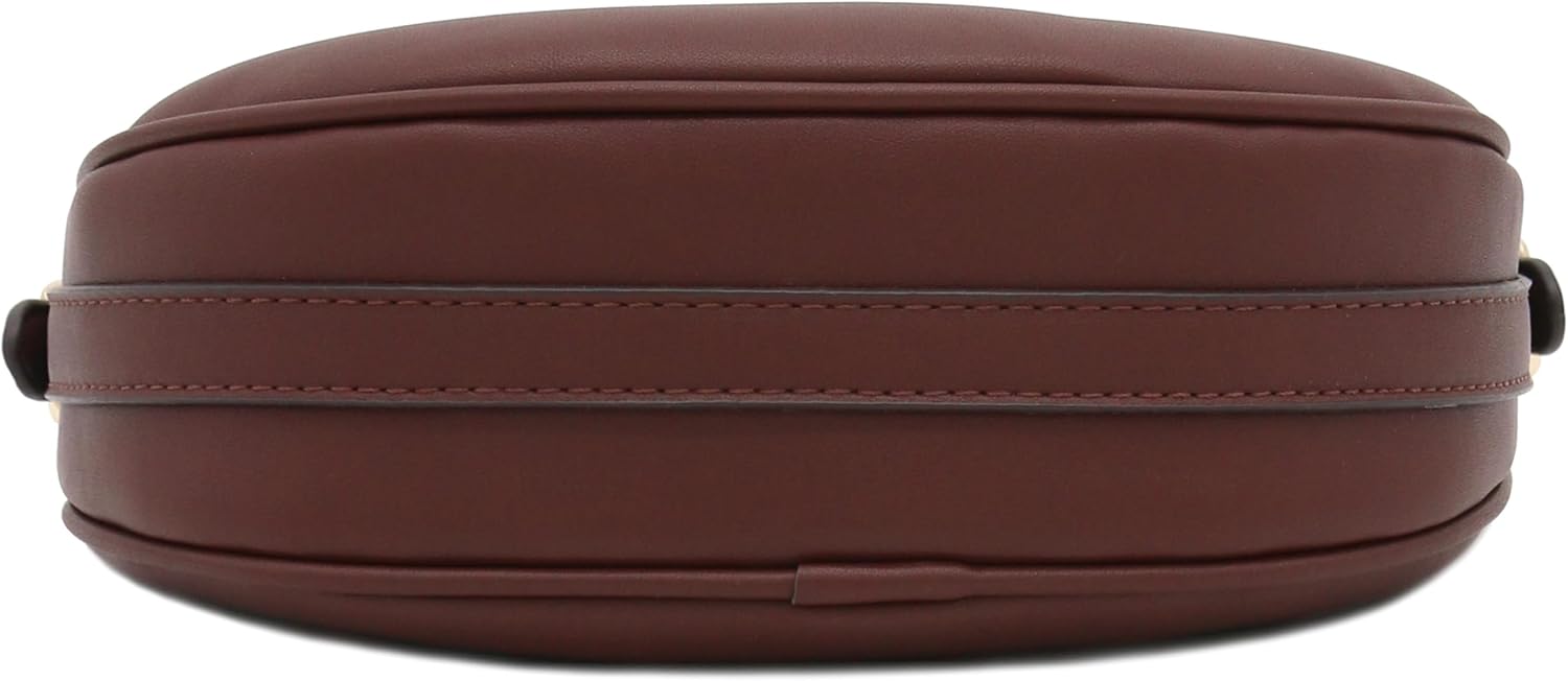 Small Crescent Smooth Faux Leather Underarm Shoulder Bag - Image 5