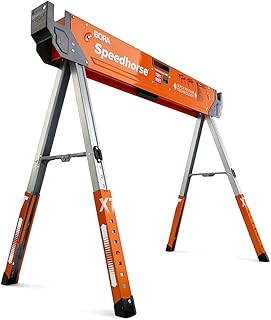 Bora Portamate Speedhorse XT Adjustable Height Sawhorse - Single Piece Stand with 30-36 inch adjustable Legs, Metal Top fo...