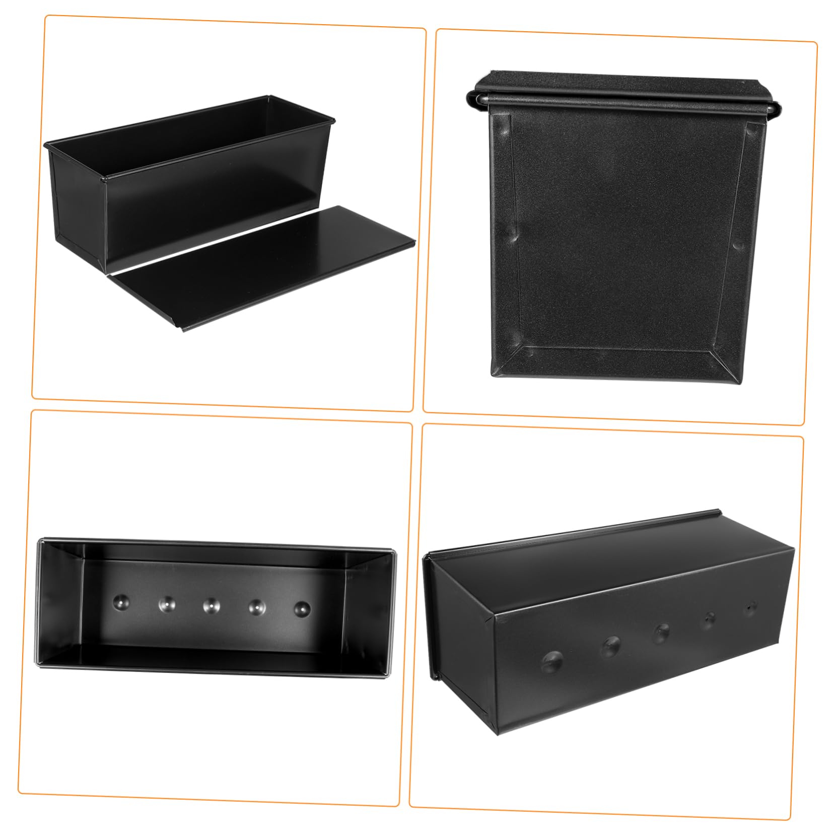 Alipis 5löcher Loaf Pan Mit Deckel Antihaft-brotbackform Für Toast Und Brötchen Belüftungslöcher Für Zuhause Geeignet Für Backofen Schwarz Langlebiges Karbonstahlmaterial