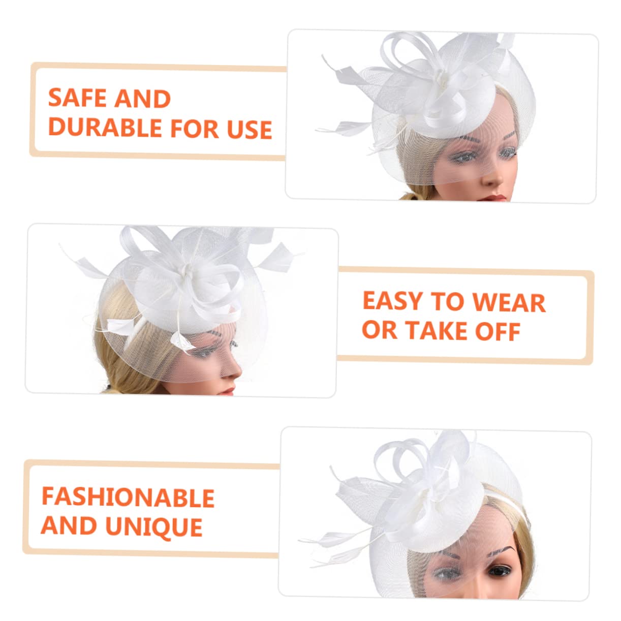SHERCHPRY Cappello a molletta con The Ritual Cerimonia Cappello da Sposa Sposa Cappelli da Donna per Matrimoni Copricapo Flapper Cappello da Sposa da Donna Copricapo per Banchetti