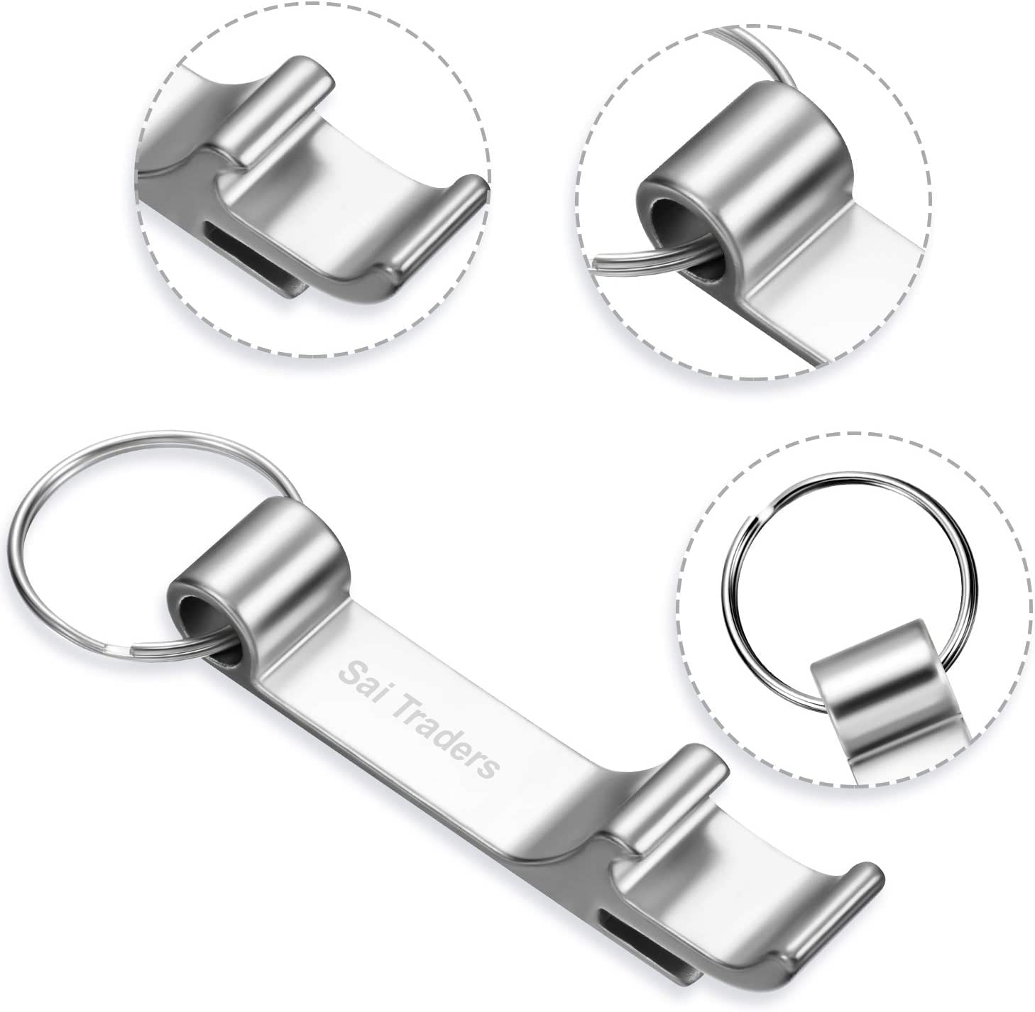 Sai Traders (1 Piece) Metal Bottle Opener Split Key Ring Chain Keychain Bulk Aluminum Pocket Claw Bar Soda Beverage Beer Bottle Opener Personalized Wedding Party Favors Openers