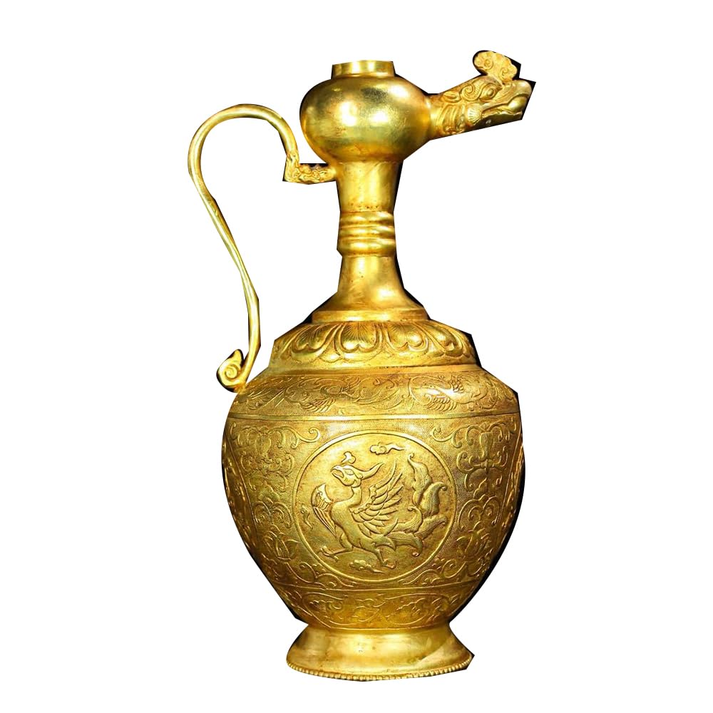 LONDAEECollect Copper Gilded Four Divine Beasts Mouth Pot Home Decoration