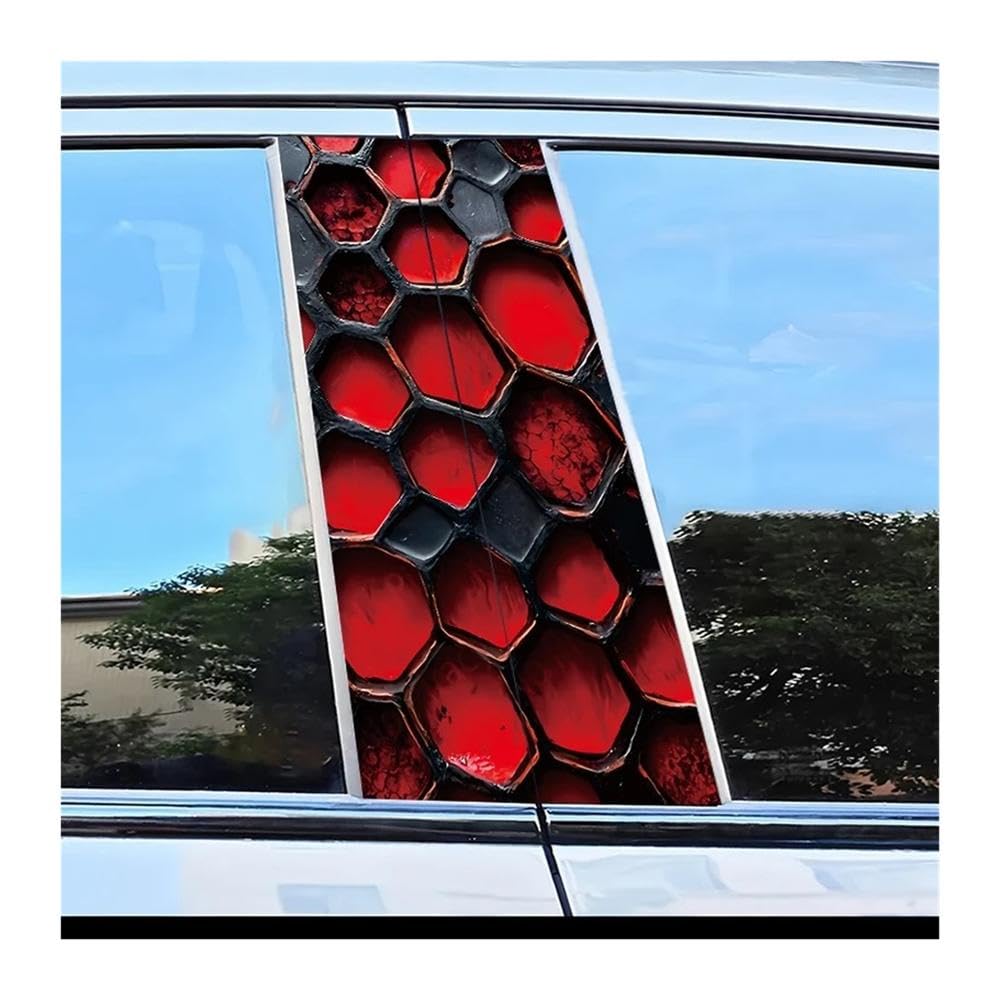 Car Parts 2pcs Car B-Pillar Stickers Honeycomb Scratch Resistant Personalized Decals