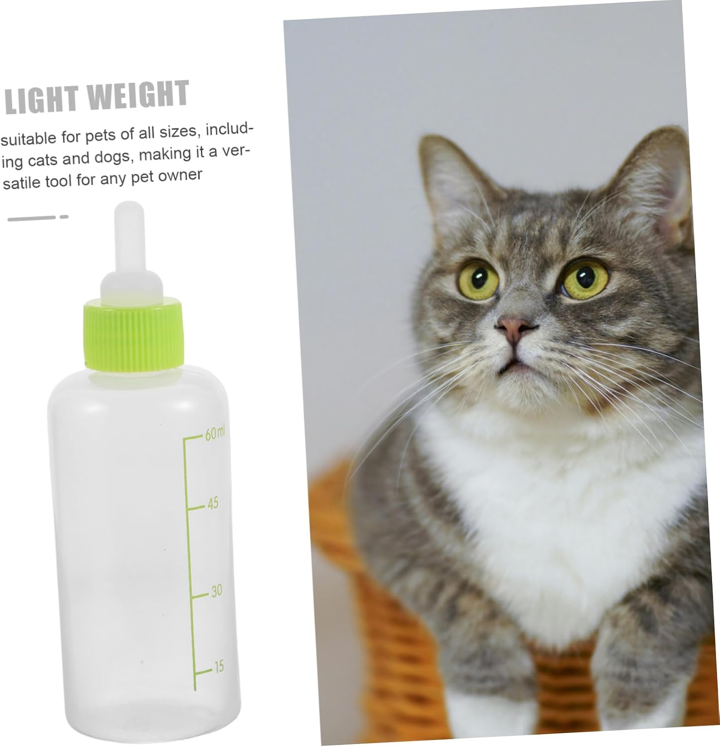 UPKOCH Pet Nursing Supplies Kitten Feeder Bottle for Newborn Small Animals Replacement Nipples Easy Cleaning