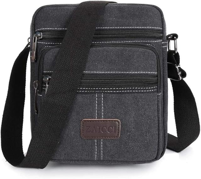 Men Canvas Shoulder Bag Crossbody Small Retro Canvas Satchel Multi Purpose Canvas Messenger Bag