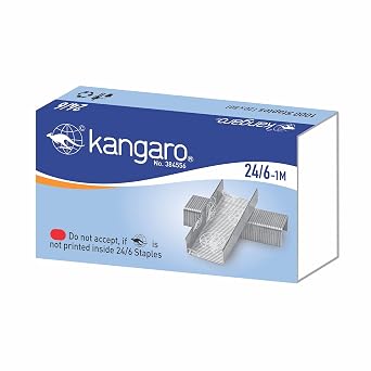 Kangaro Heavy Duty Size 24/6-1M Large Stapler Pins for School, Office, Home, College and Many More - Pack of 20 Original Staple Pins, Blue Color Packing