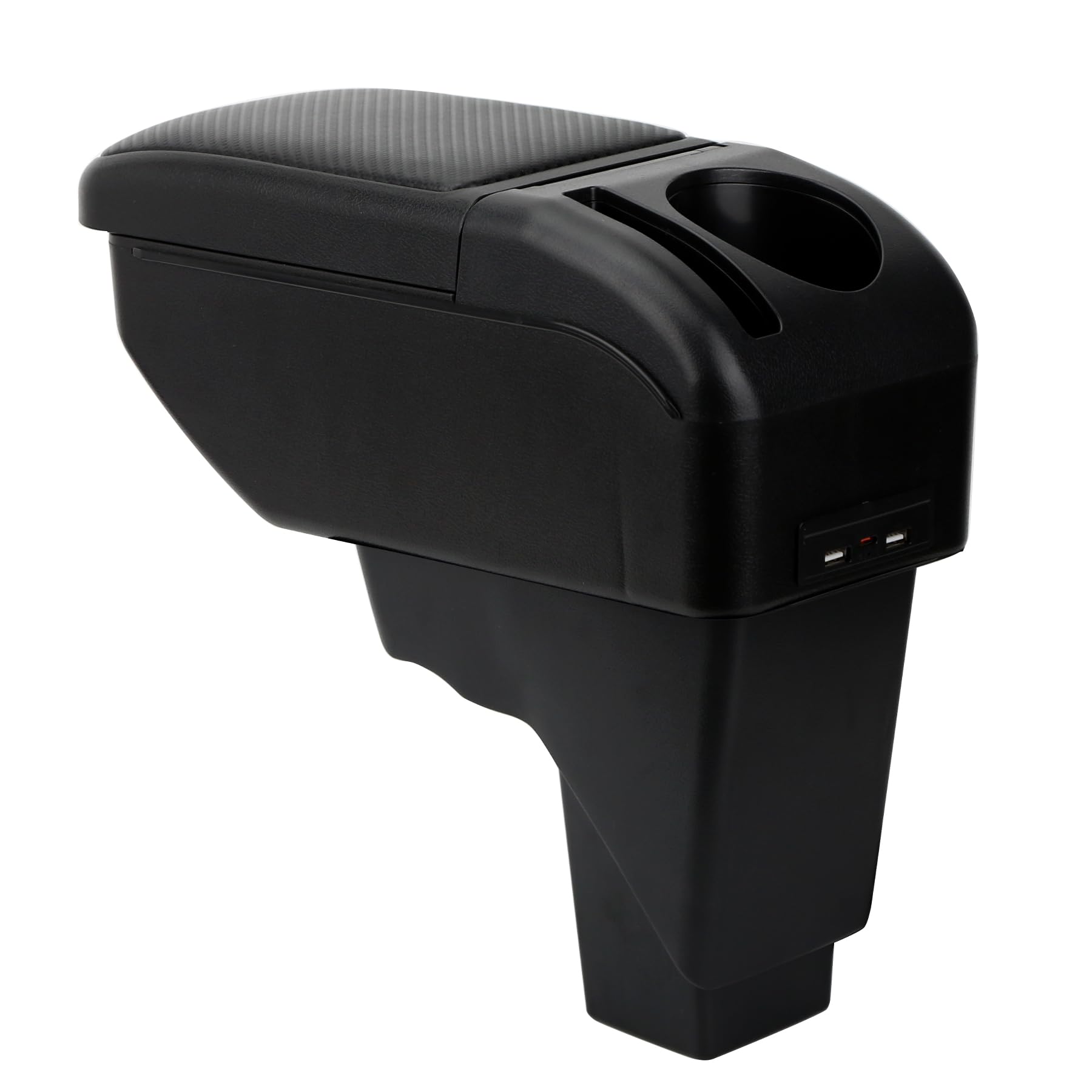Armrest Compatible with Suzuki S-Presso 2019-2025 Center Console Organizer Box Double Layer Style Usable for Elbow Support （Carbon Fiber Style）