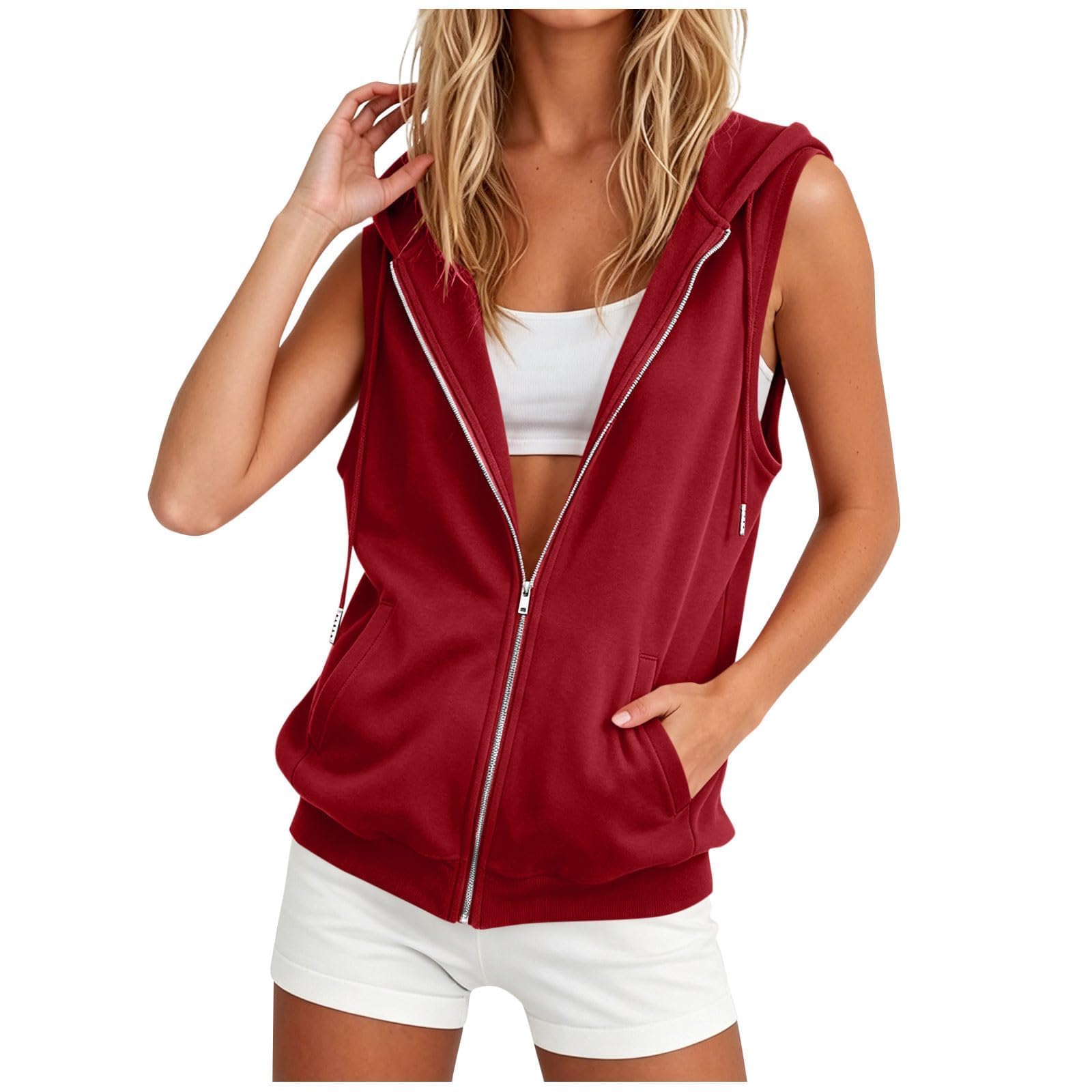 Sudadera deportiva con capucha sin mangas para tus rutinas de gimnasio 5