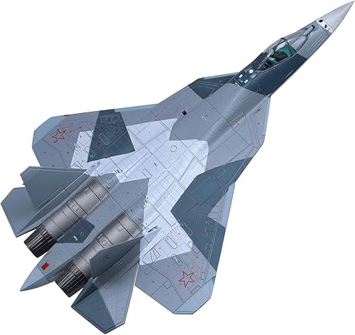 Miniatura 3 de Modelo de avión de combate SU-57 modelo 1100 Falcon Avión Militar Modelos Fundidos a troquel Camo