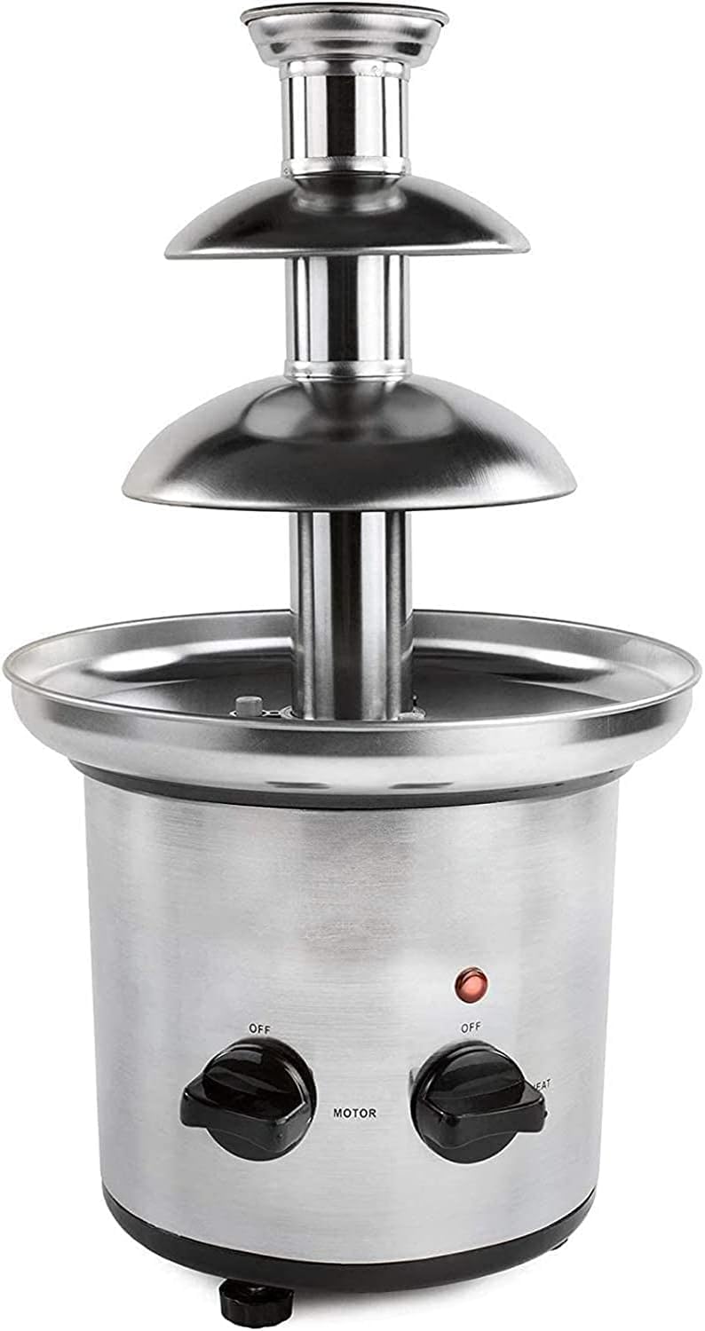 BK PLUS 3 Tiers Capacity Steel Chocolate Fondue Fountain for Party Hotel Home Chocolate Fountain Chocolate Fountain Machine, Stainless Steel Chocolate Fondue Maker, Durable for Home Cafe