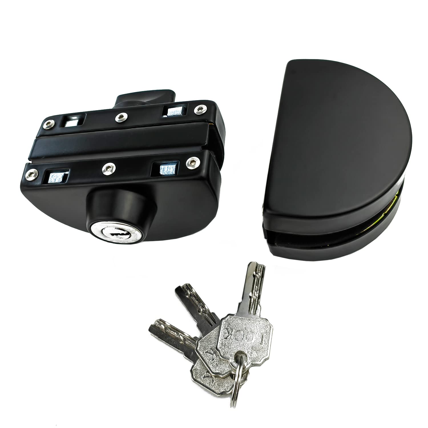 Qrity Cerradura para Puerta de Cristal, Cerradura de Seguridad Antirrobo de la Puerta de Cristal del Acero Inoxidable 10~12mm con Las Llaves Abra/Cierre el Uso Casero del Cuarto