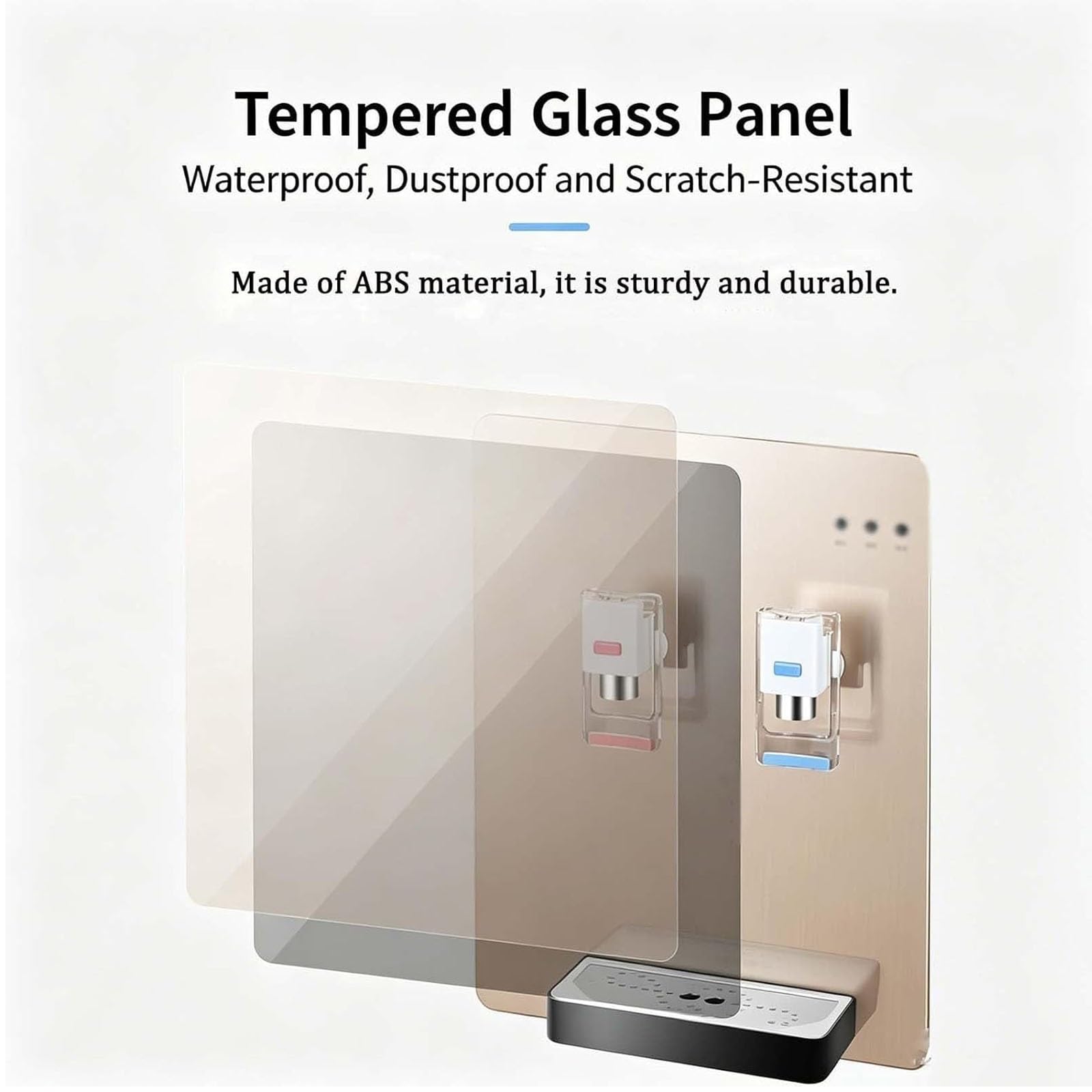Wand-Wasserspender, Bodenstehender Wasserspender, GehäRtetes Glas Panel, Kindersicherung, Abs-Kunststoff-GehäUse, Wasserspenders Mit Festwasseranschluss FüR Das Wohnzimmer.