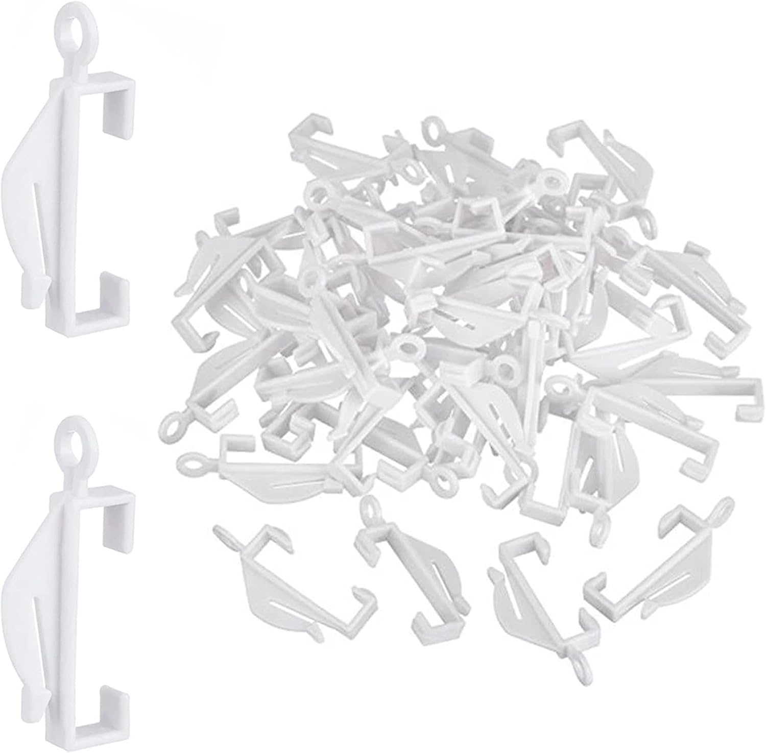 PLASTIFIC Curtain Rail Track Glider Hooks White Plastic Curtain Hooks