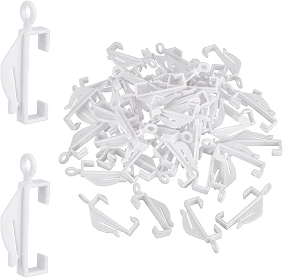 PLASTIFIC Curtain Rail Track Glider Hooks White Plastic Curtain Hooks