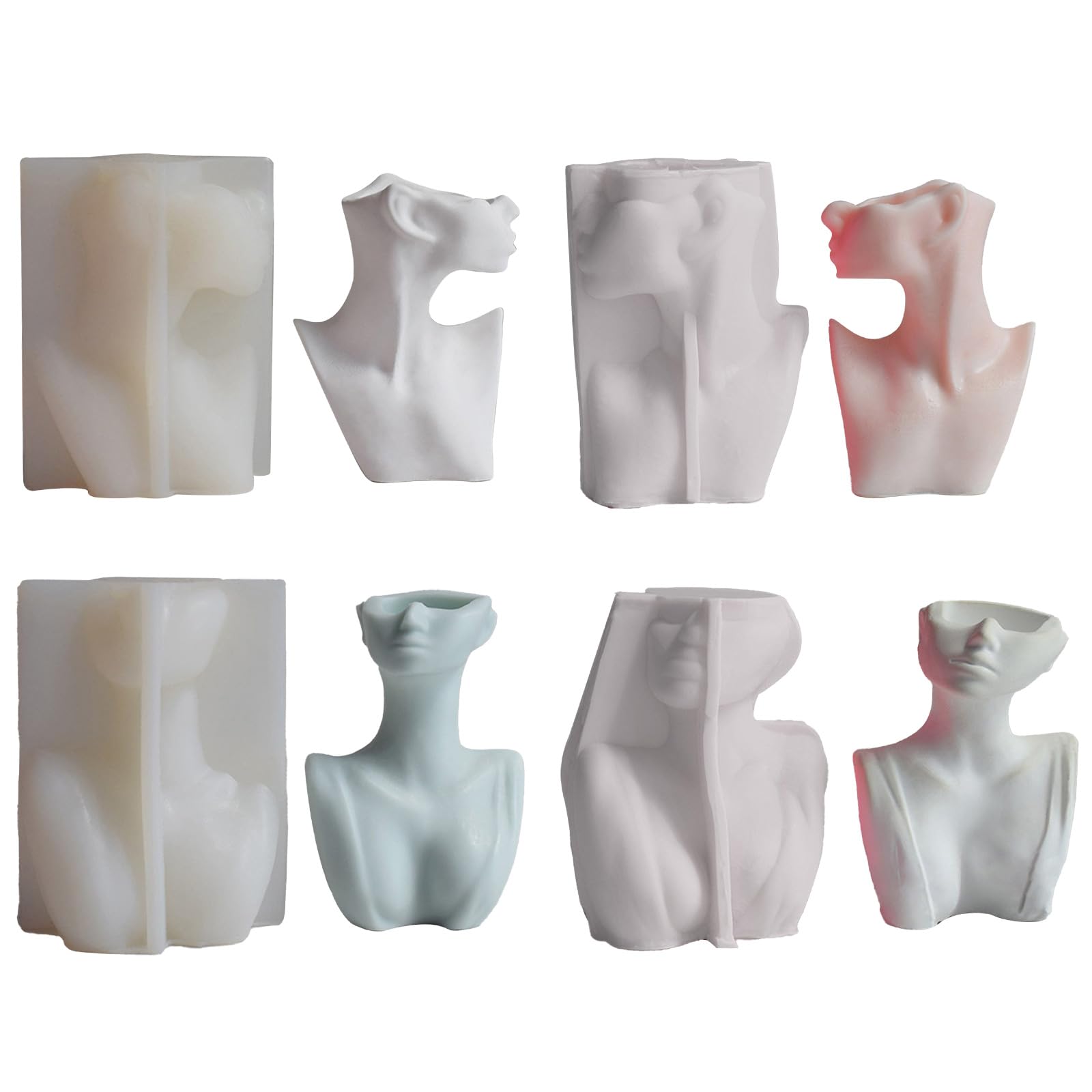 Molde de silicona para hornear de chocolate, diseño de flores 3D, para manualidades, jabón reutilizable, suministros de yeso, hogar, retrato abstracto, forma de flor