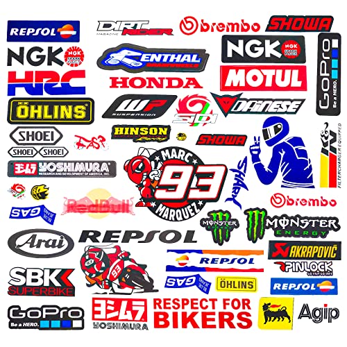Lot De 2 Stickers Moto étanches Et Résistants Aux UV - Pour Casque, Carénage, Skate, Voiture