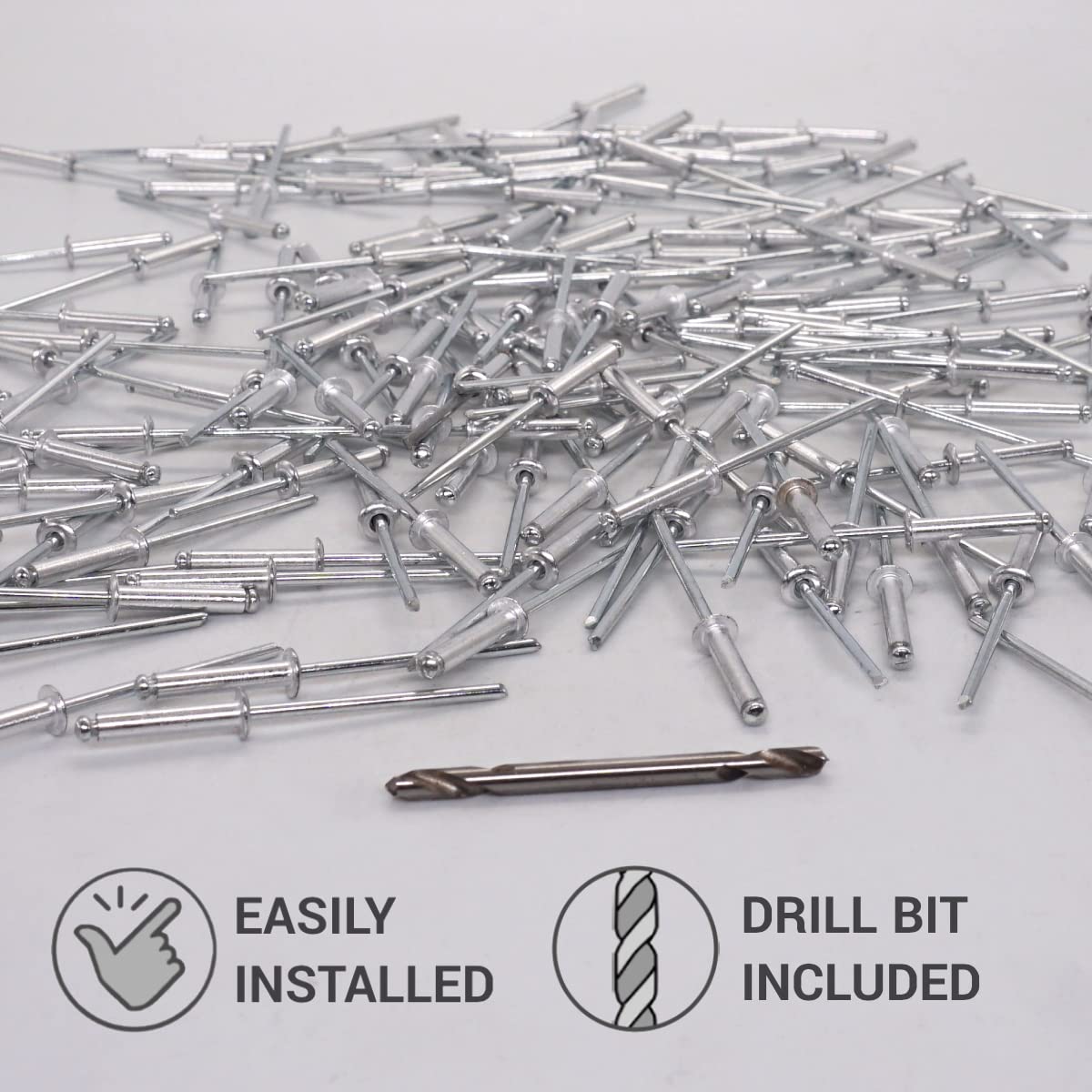 100 Rivetti Ciechi In Alluminio 3,2x16 Mm - Con Mandrino In Acciaio E Punta Da Trapano Inclusa - Foto 12