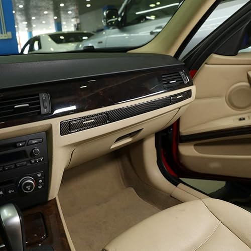 Miniatura 4 de ABS fibra de carbono tablero portavasos decoración tiras ajuste pegatinas 3 piezas para BMW Serie 3 E90 2005-2012 accesorios de coche