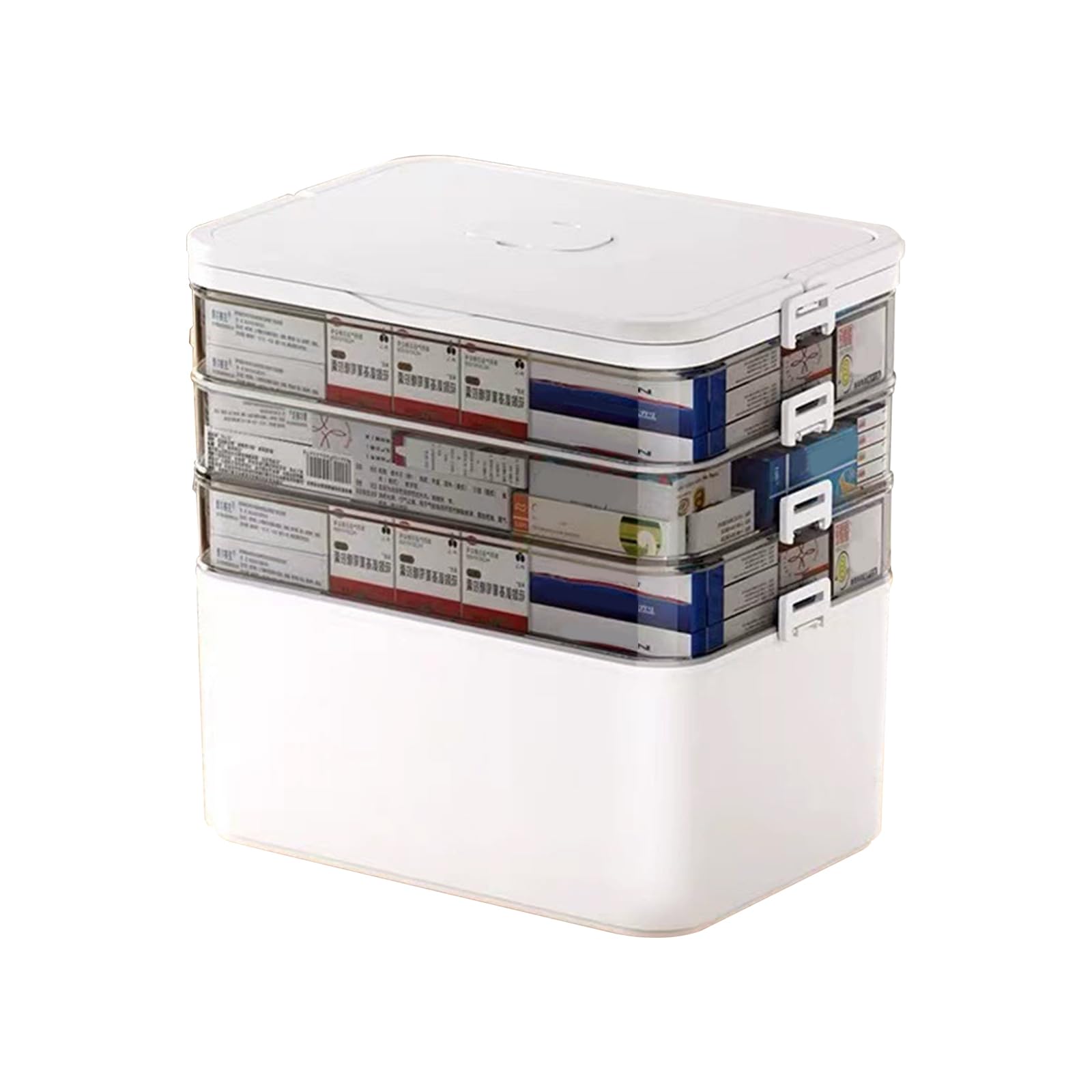Scatola per Medicinali, 4 Strati Porta Medicinali da Casa Multifunzione Cassetta Medicinali Organizer per Pronto Soccorso, per la Casa, All'Aperto