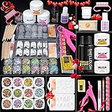 Acrylic Nail Kit Acrylic Liquid Monomer and Powder Set - 12 Pcs Glitter Sequins for Nail Art Manicur