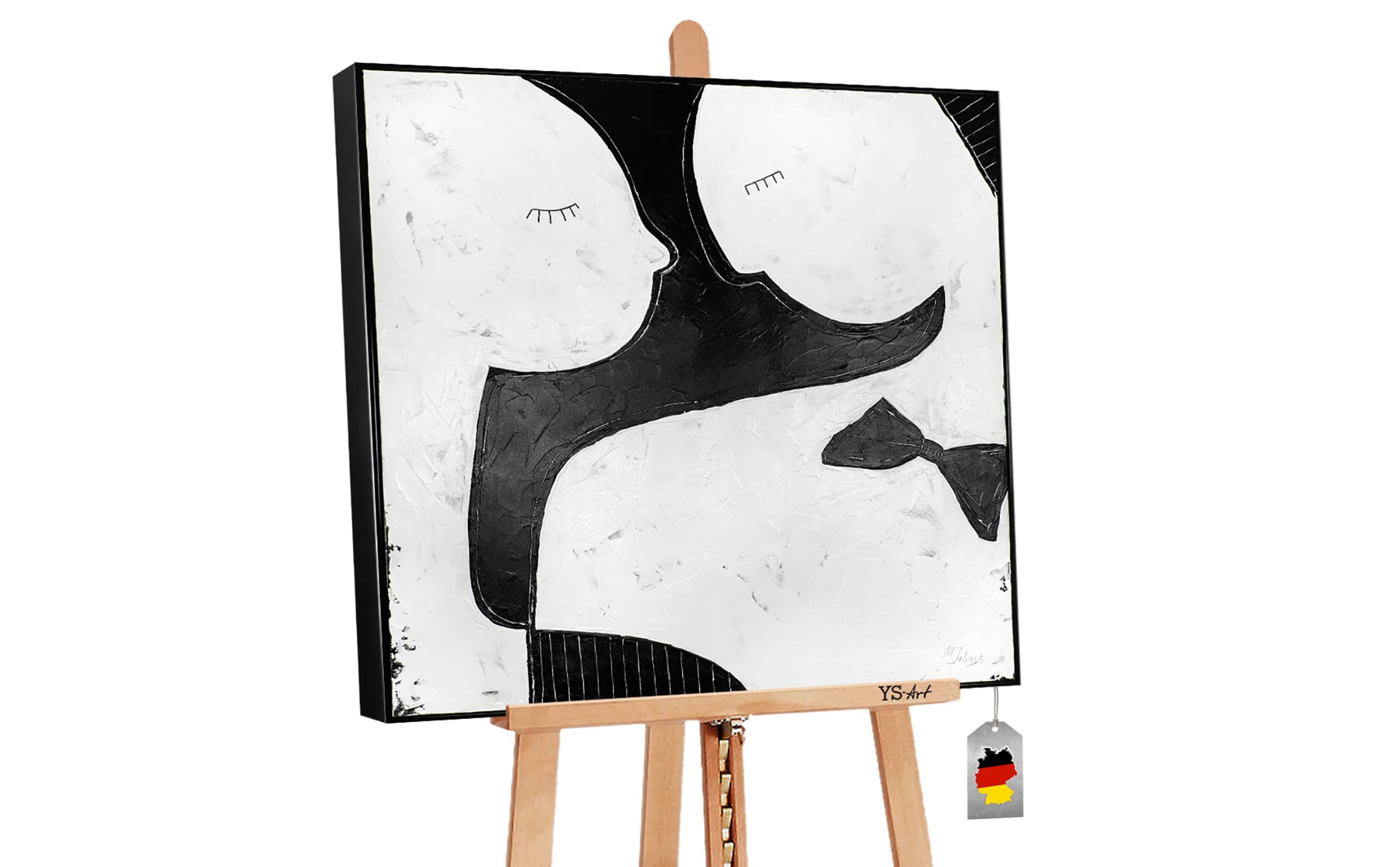 YS-Art Quadri dipinti a mano su tela mare crepuscolo bellissimo moderno Immagini Moderni per i luminosi e colorati colore rosso con cornice 100x50 cm