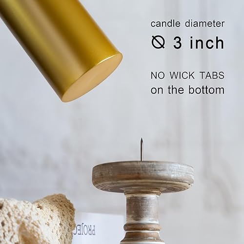 Miniatura 286 de MOZEAL Velas de pilar extra grandes de color borgoña de 4" x 10" (juego de 2), sin perfume, sin goteo, sin humo, de larga combustión limpia, velas