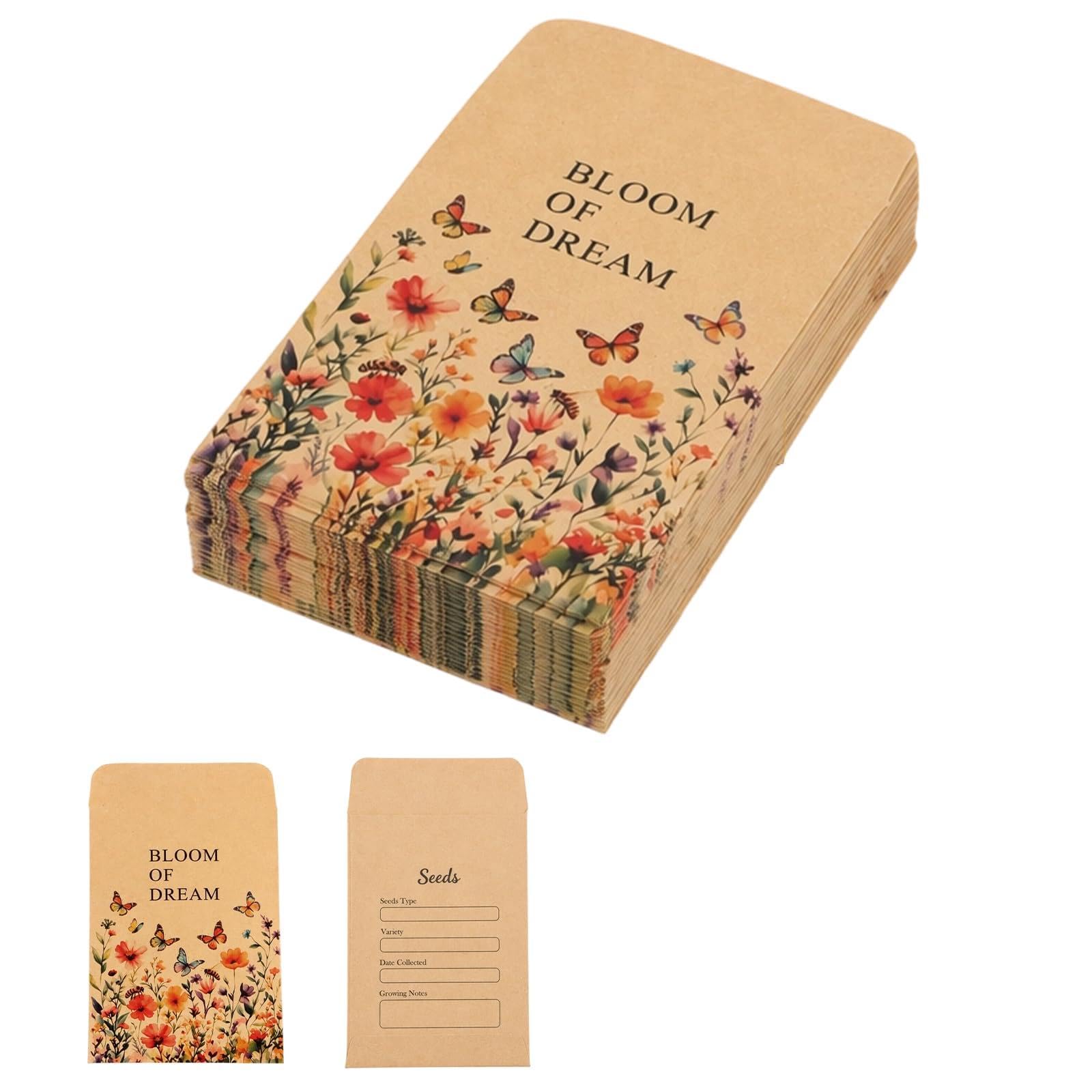 50 Pcs Seed Packets (Seeds Not Included) Kraft Paper Small Envelopes