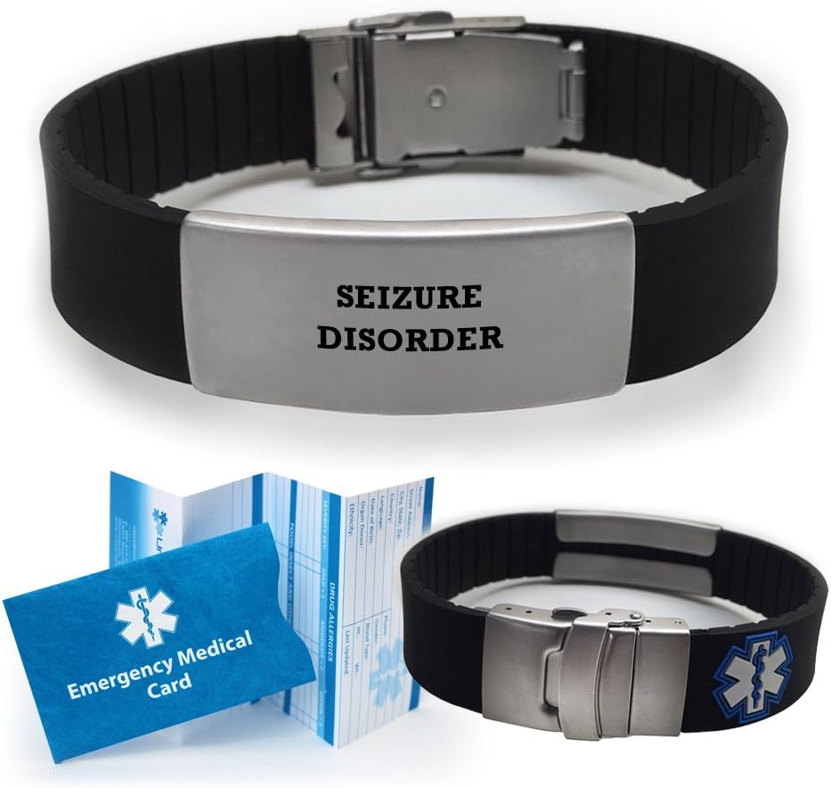 Amazon Com Seizure Disorder Sport Medical Alert Id Bracelet For Men And Women Health Household Amazon Com Seizure Disorder Sport Medical Alert Id Bracelet For Men And Women Health Household