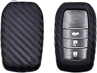 Vista 6 de iJDMTOY Funda de silicona suave con patrón de fibra de carbono, compatible con Toyota Mirai y JDM Importado Toyota Fortuner Hilux Land Cruiser Prado