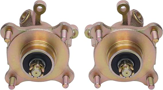 Front Steering 4 Stud Wheel Hub Disc Brake Assembly, ATV Front Wheel Hub+ Steering Knuckle Spindle+Brake Caliper+ 2 pcs Disc Rotor For 125cc 150cc 200cc 250cc ATV Go kart Quad Dirt Bike